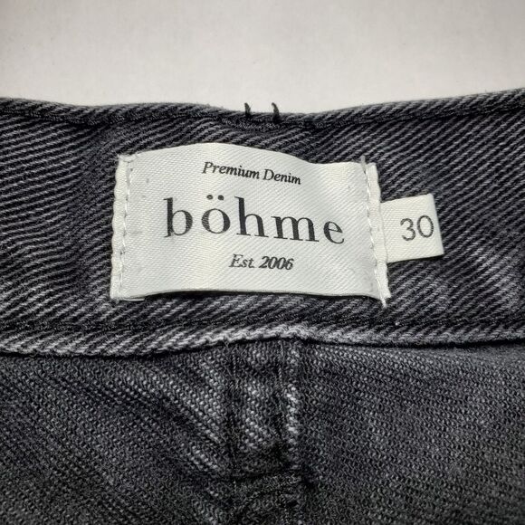 Bohme Distressed Black Denim Shorts Size 30 - Picture 7 of 8